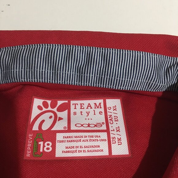 Chick-Fil-A Employee Uniform Workwear Polo Shirt Men's Large Red - Picture 4 of 10